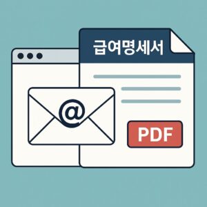 이메일로 전송된 급여명세서 PDF를 나타내는 아이콘 일러스트