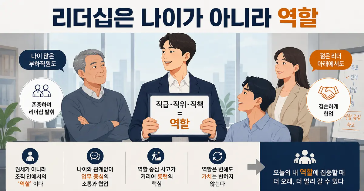 직급과 직책이 권세가 아닌 역할임을 상징하는 기하학적 벡터 일러스트